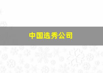 中国选秀公司