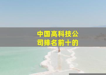 中国高科技公司排名前十的