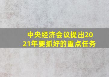 中央经济会议提出2021年要抓好的重点任务