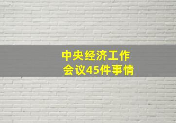 中央经济工作会议45件事情