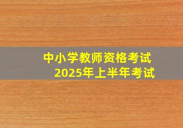 中小学教师资格考试2025年上半年考试