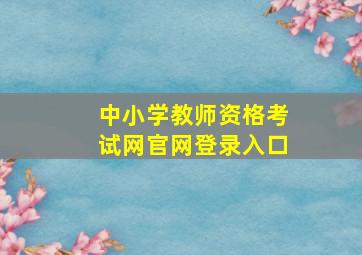 中小学教师资格考试网官网登录入口