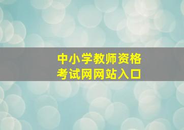 中小学教师资格考试网网站入口