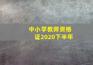 中小学教师资格证2020下半年