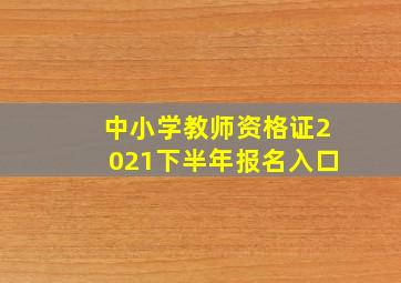 中小学教师资格证2021下半年报名入口