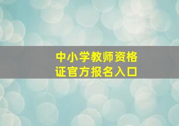 中小学教师资格证官方报名入口