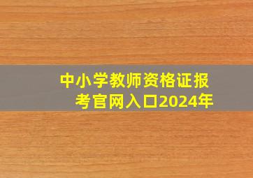 中小学教师资格证报考官网入口2024年