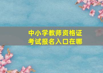 中小学教师资格证考试报名入口在哪