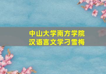 中山大学南方学院汉语言文学刁雪梅