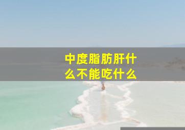 中度脂肪肝什么不能吃什么