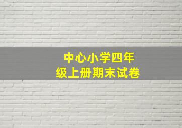 中心小学四年级上册期末试卷