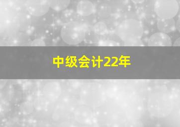 中级会计22年