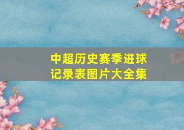 中超历史赛季进球记录表图片大全集