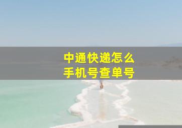 中通快递怎么手机号查单号