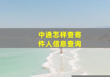 中通怎样查寄件人信息查询