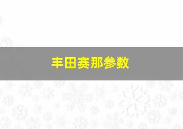 丰田赛那参数