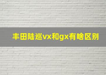 丰田陆巡vx和gx有啥区别