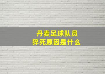 丹麦足球队员猝死原因是什么