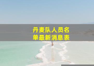 丹麦队人员名单最新消息表