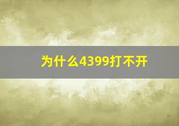 为什么4399打不开