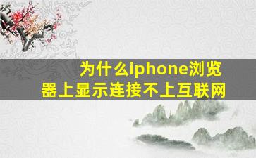 为什么iphone浏览器上显示连接不上互联网