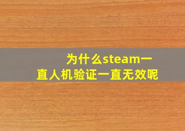 为什么steam一直人机验证一直无效呢