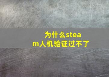 为什么steam人机验证过不了