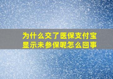 为什么交了医保支付宝显示未参保呢怎么回事