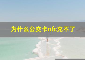 为什么公交卡nfc充不了