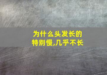 为什么头发长的特别慢,几乎不长