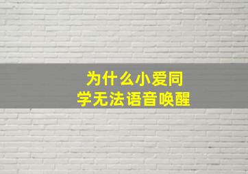 为什么小爱同学无法语音唤醒