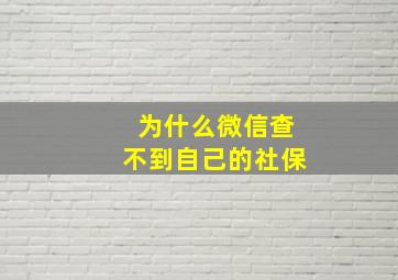 为什么微信查不到自己的社保