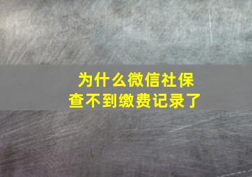 为什么微信社保查不到缴费记录了