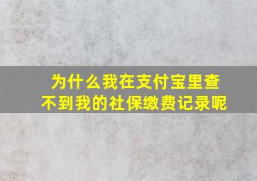 为什么我在支付宝里查不到我的社保缴费记录呢