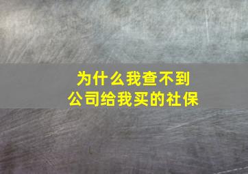 为什么我查不到公司给我买的社保