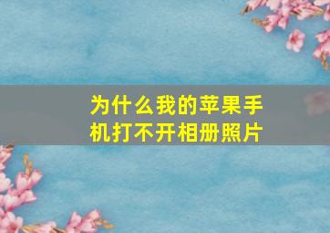 为什么我的苹果手机打不开相册照片