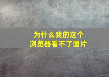 为什么我的这个浏览器看不了图片