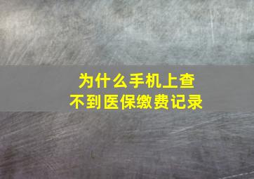 为什么手机上查不到医保缴费记录