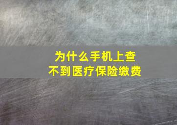 为什么手机上查不到医疗保险缴费