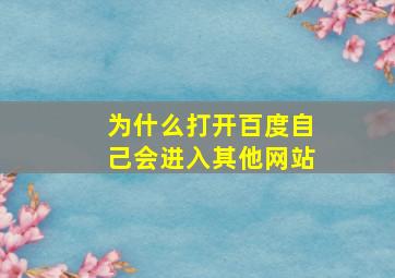 为什么打开百度自己会进入其他网站