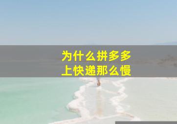 为什么拼多多上快递那么慢