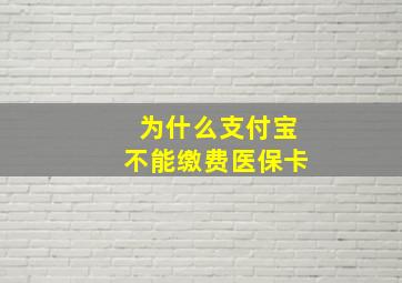 为什么支付宝不能缴费医保卡