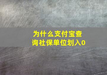 为什么支付宝查询社保单位划入0