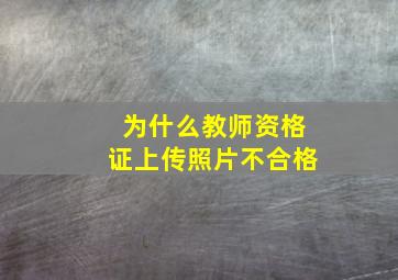 为什么教师资格证上传照片不合格