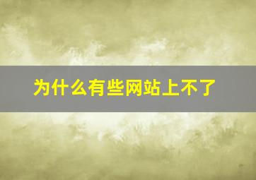 为什么有些网站上不了