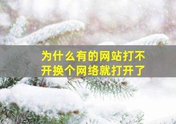 为什么有的网站打不开换个网络就打开了