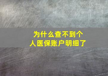 为什么查不到个人医保账户明细了