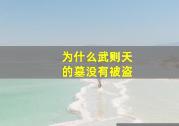 为什么武则天的墓没有被盗