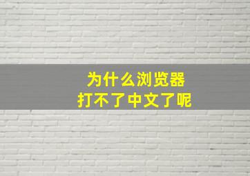 为什么浏览器打不了中文了呢