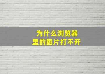 为什么浏览器里的图片打不开